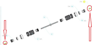 Rondella centrale in acciaio inox per rulli spazzole robot piscina Dolphin Wave 100, parte 5583059.