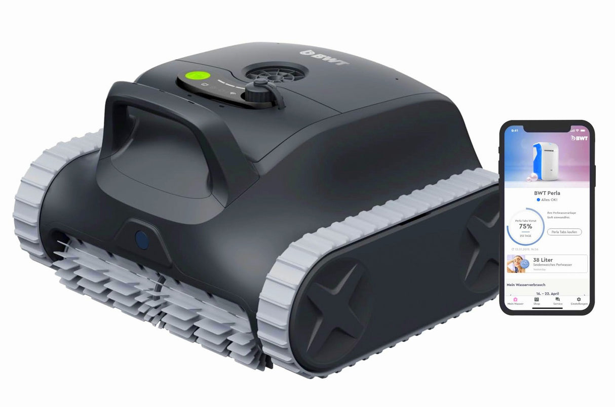 BWT ES Nano Senza Fili Cordless - APP Bluetooth / Wi Fi – Navigazione Ultrasuoni - Gyro - Robot Pulitore Piscina a Batteria da 3 a 10 Mt - FONDO + PARETI + LINEA - NOVITA'