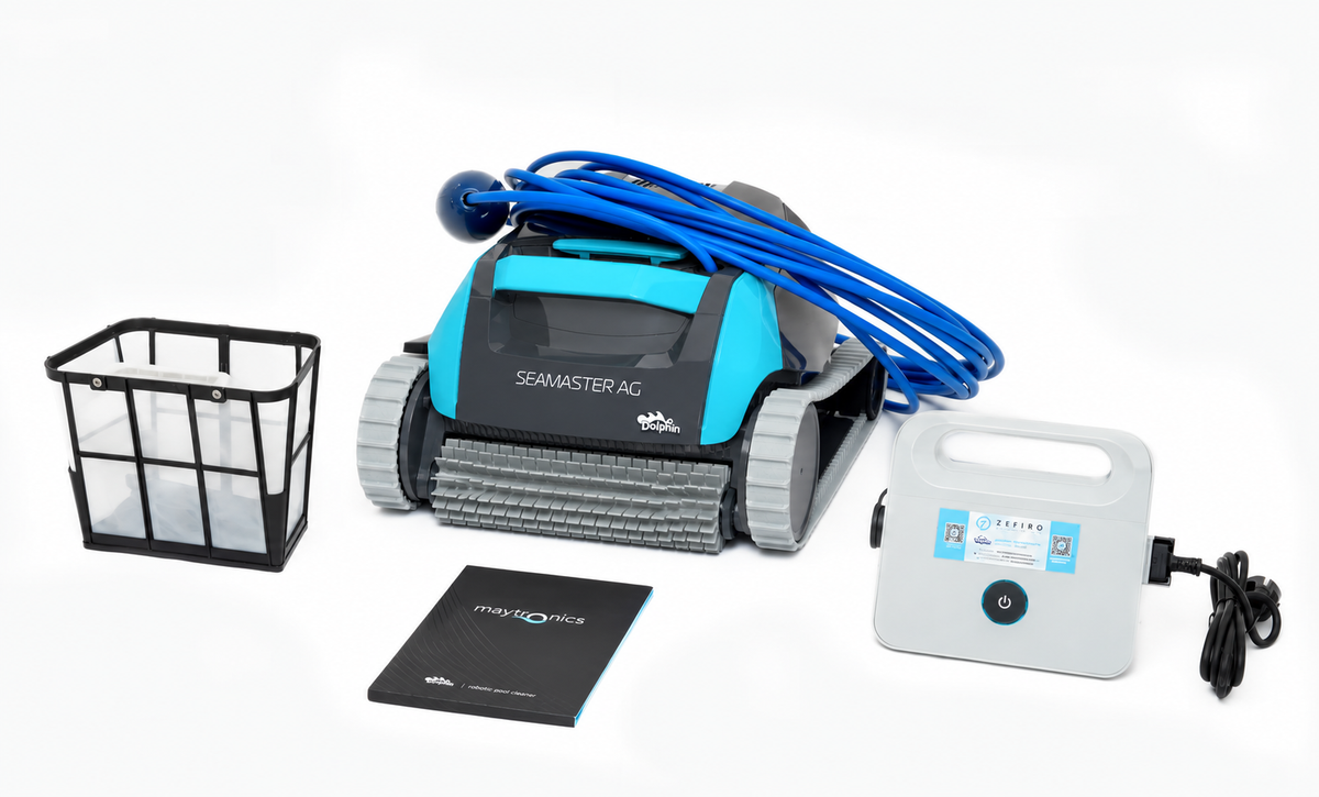 Dolphin Seamaster AG Digital - Robot Elettrico Pulitore per Piscina Interrata & Fuoriterra fino a 8 Mt - FONDO + 30 CM PARETI - MY2026