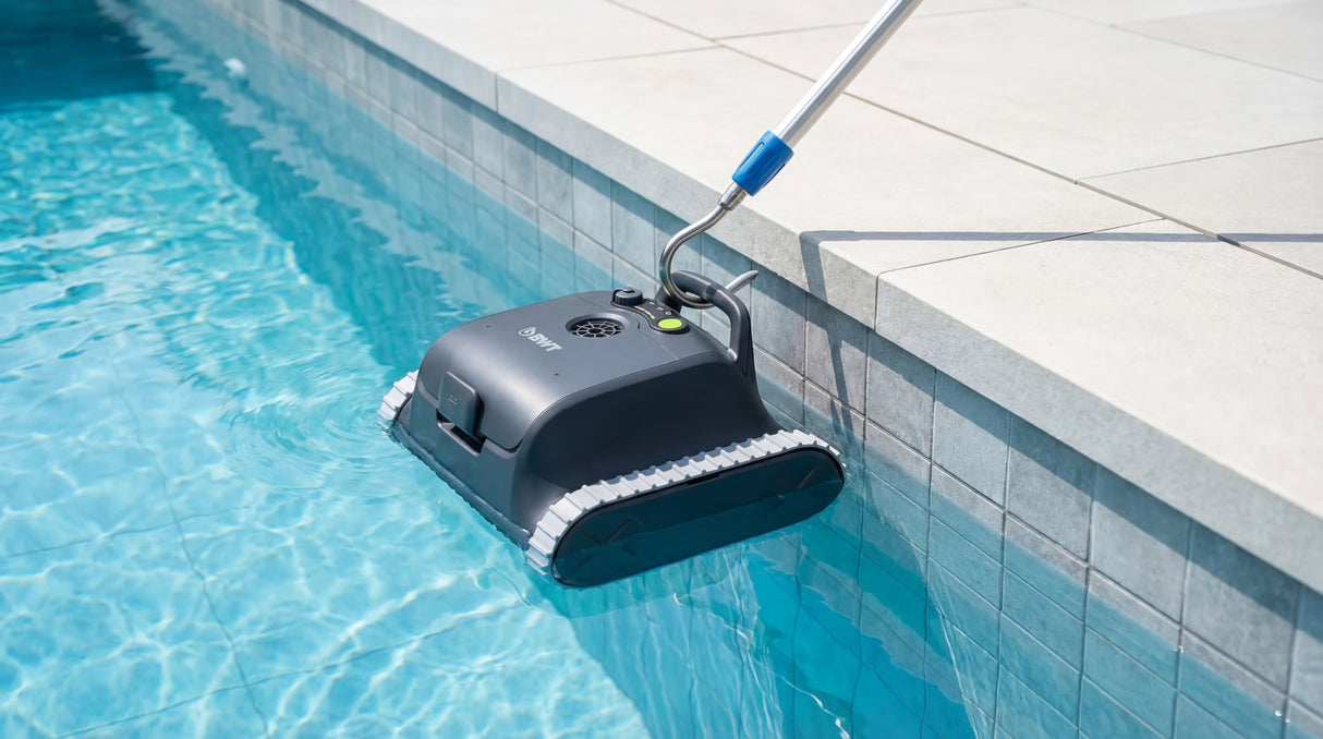 BWT ES Nano Senza Fili Cordless - APP Bluetooth / Wi Fi – Navigazione Ultrasuoni - Gyro - Robot Pulitore Piscina a Batteria da 3 a 10 Mt - FONDO + PARETI + LINEA - NOVITA'