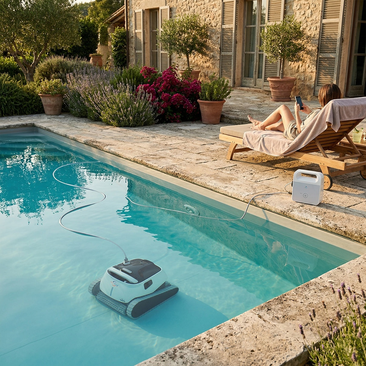Dolphin Poolstyle 40i IoT Wi-Fi APP MyDolphin Plus Bluetooth Timer Digital - Robot Piscina Elettrico fino a 12 Mt - FONDO + PARETI + LINEA - MY2026