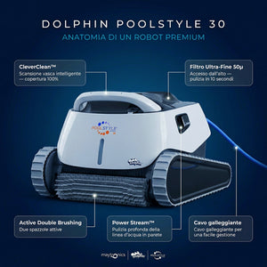 Dolphin Poolstyle 30 Digital - Robot Elettrico Pulitore per Piscina fino a 12 Mt - FONDO + PARETI + LINEA - MY2026