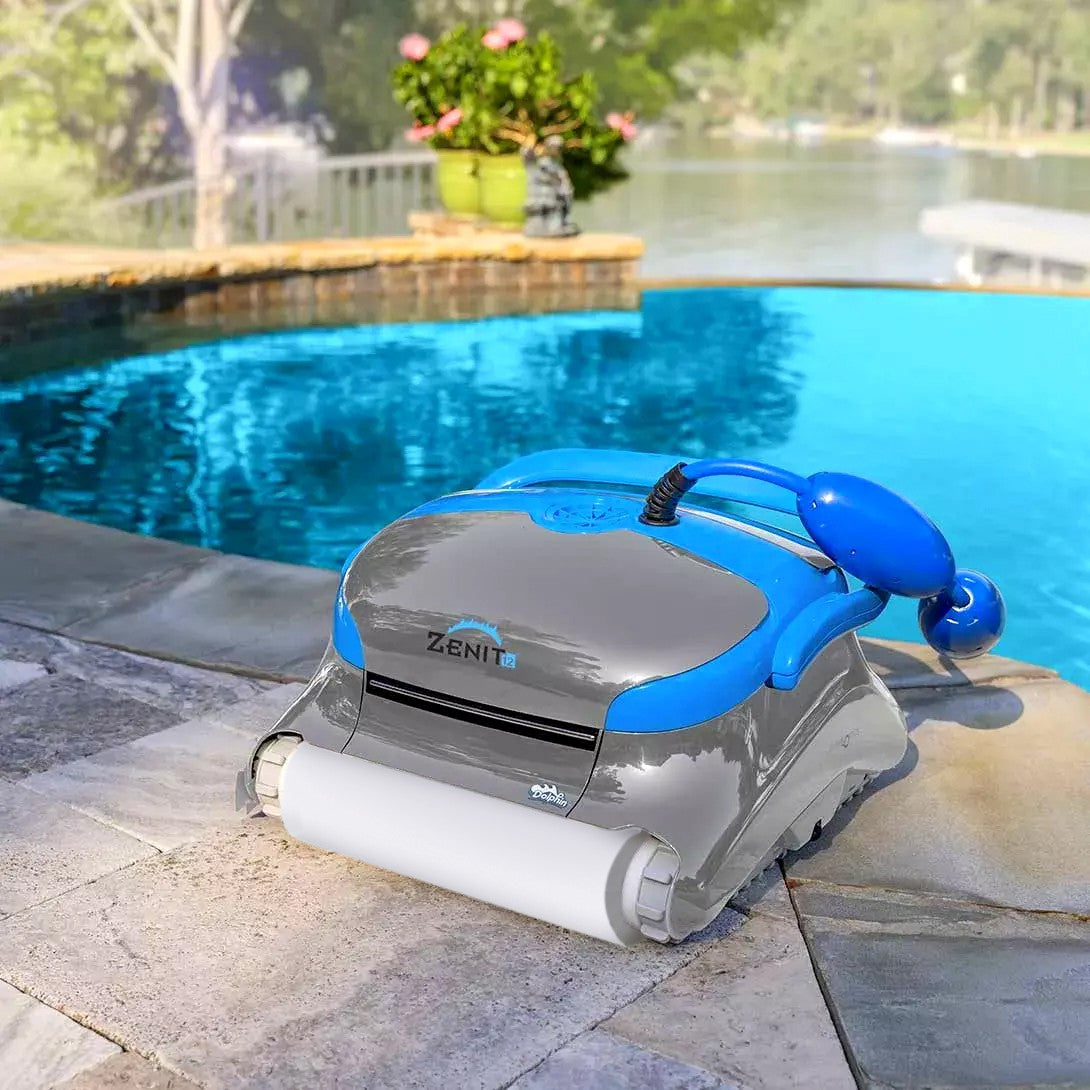Dolphin Zenit 12 Digital - Robot Elettrico Pulitore per Piscina fino a 10 Mt per Rivestimento in Ceramica Cemento Verniciato Vetroresina & PVC con Gradino Perimetrale - TOP GAMMA - MY2025