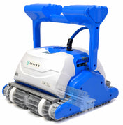 Dolphin ZEFIRO SF50 robot piscina, design blu e bianco, adatto per piscine fino a 15 metri.