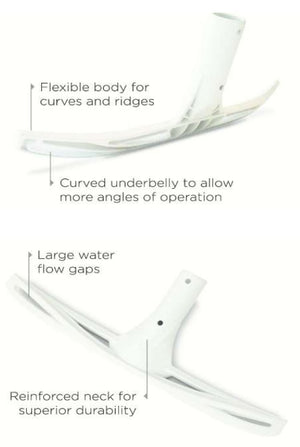 Spazzola in microfibra Aqua Fingers con attacco a baionetta, corpo flessibile e ampi spazi per flusso d'acqua.