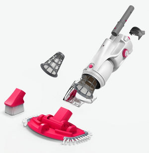 Aspiratore BWT PK GIANT con accessori e filtri smontati, per pulizia piscina e SPA.