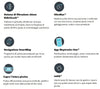 Infografica con caratteristiche del robot piscina Dolphin Eon 100i, incluse DebrisLock e SmartMap.