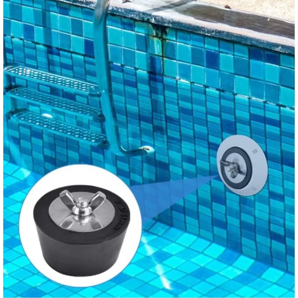 Tappo di Svernaggio Piscina a Forma Conica con Vite a Farfalla in Caucciù da 1”1/2 & 2'' - Tubi Ø 38 mm / Ø 50 mm
