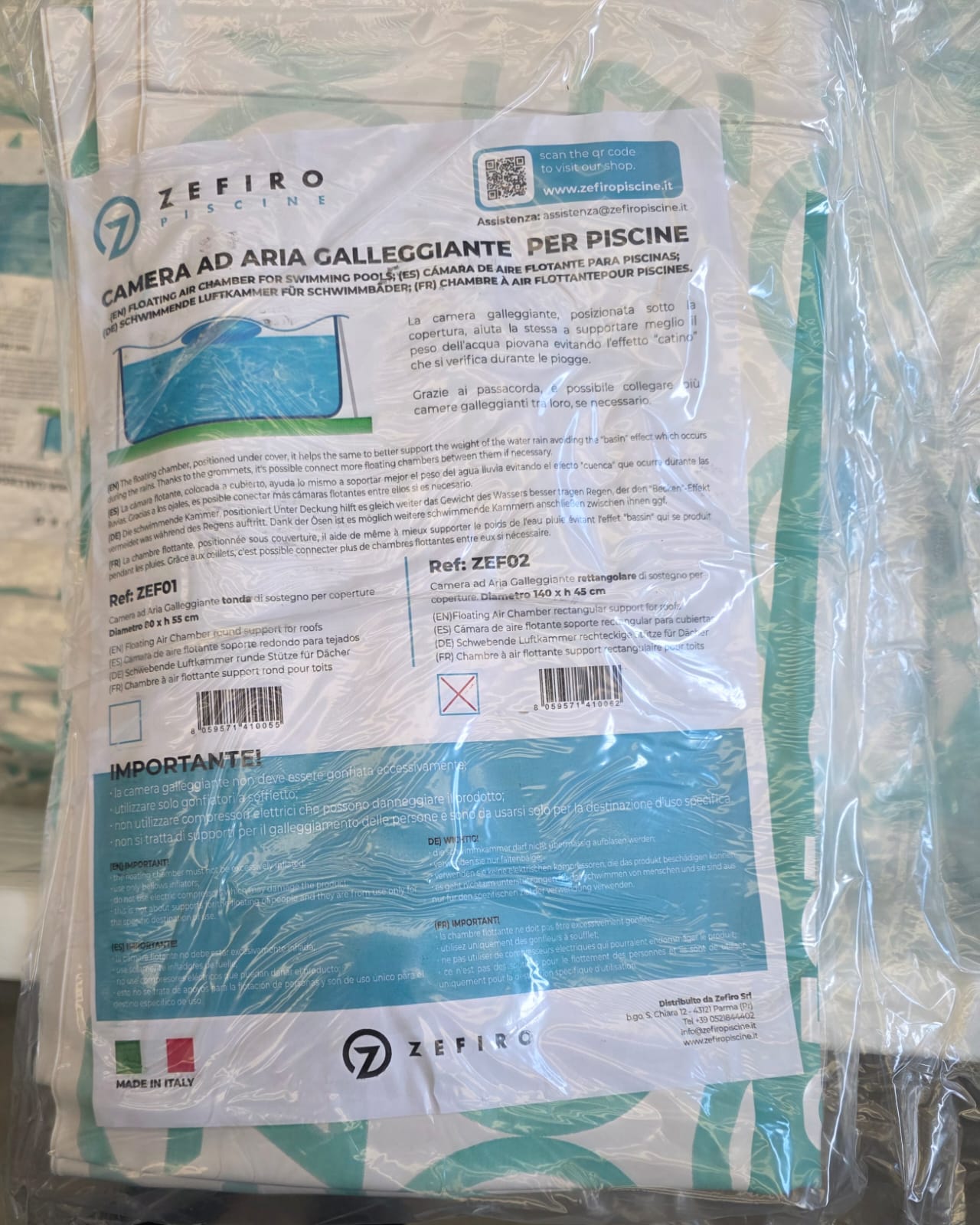 Cuscino Gonfiabile Per Sollevamento Telo Di Copertura Piscina Diametro Cm 80 X H 55 Con 2 Passacorda Alta Qualita Made In Italy - Foto 7