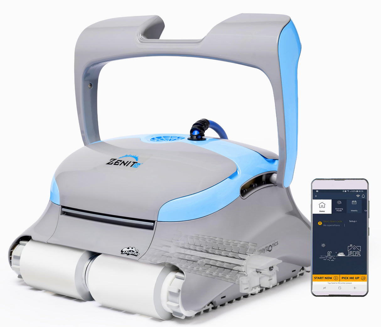 Dolphin Zenit 20i IoT Wi-Fi Bluetooth Smart Active Timer Gyro Digital - Robot Elettrico Pulitore per Piscina fino a 15 Mt per Rivestimento in Ceramica Cemento Verniciato Vetroresina & PVC con Gradino Perimetrale - APP MyDolphin Plus - TOP GAMMA - MY2026