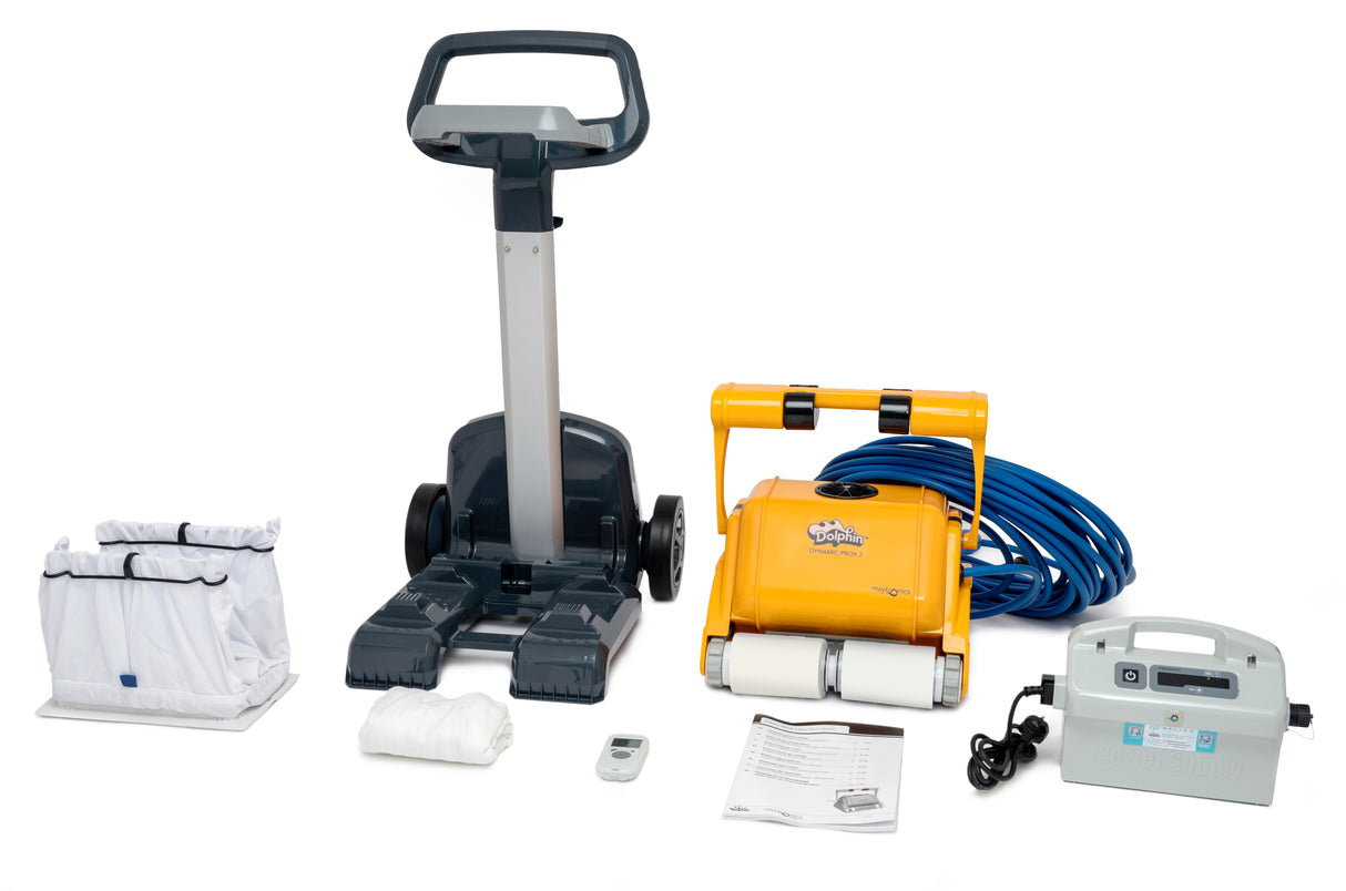 Dolphin Dynamic Pro X2 Gyro Digital con Radiocomando - Robot Elettrico Pulitore per Piscina fino a 25 Mt per Rivestimento in Ceramica Cemento Verniciato Vetroresina & PVC con Gradino Perimetrale - MY2024