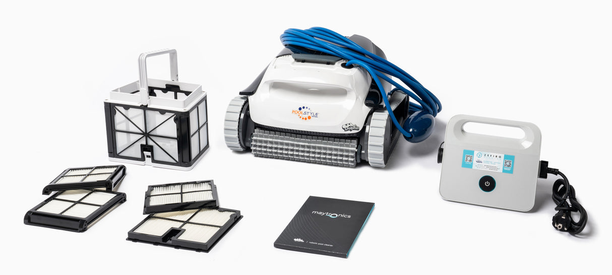 Dolphin PoolStyle AG Plus ULTRACLEAN Digital - Robot Elettrico Pulitore per Piscina fino a 10 Mt - FONDO + PARETI - MY2024