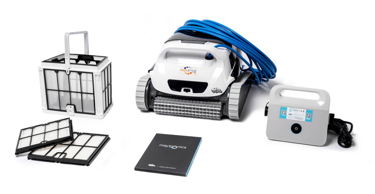 Dolphin Poolstyle 35i IoT Wi-Fi Bluetooth APP MyDolphin Plus Digital - Robot Elettrico Pulitore per Piscina fino a 12 Mt - FONDO + PARETI + LINEA - MY2024
