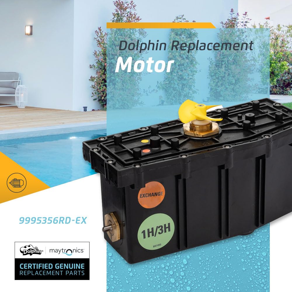 Box motore con centralina e ventola per robot piscina Dolphin, modello 9995356RD-EX, bordo piscina.