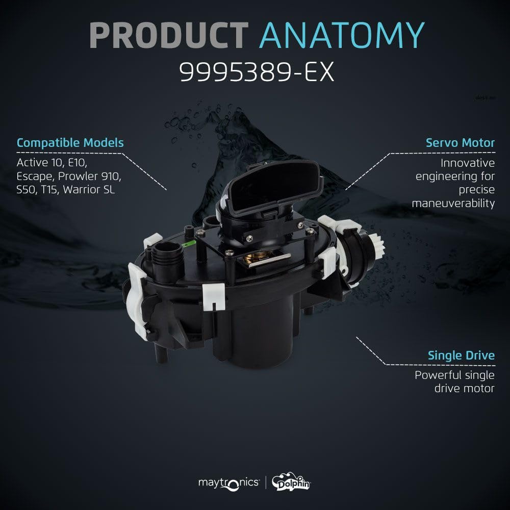 Box motore con centralina per robot piscina Dolphin, modello 9995389-EX, compatibile con vari modelli.