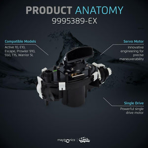 Box motore con centralina per robot piscina Dolphin, modello 9995389-EX, compatibile con vari modelli.