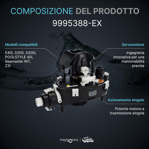 Box motore con centralina per robot piscina Maytronics Dolphin, compatibile con vari modelli.