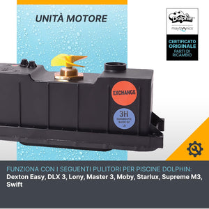 Box motore con centralina per robot piscina Maytronics Dolphin, modello compatibile con Swift e altri.