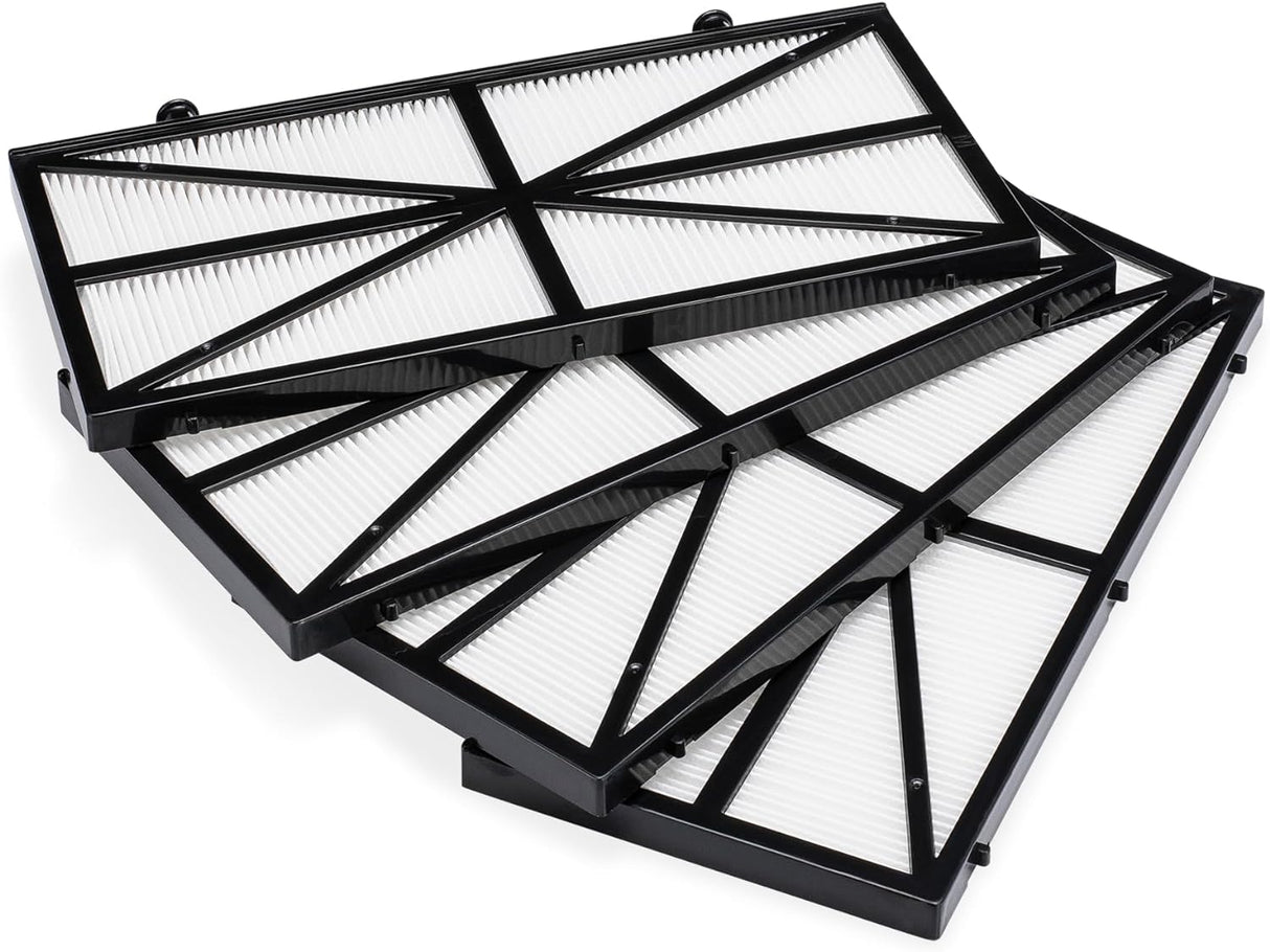 Cartucce filtro 50 micron per robot piscina Maytronics Dolphin, set di quattro, su sfondo bianco.