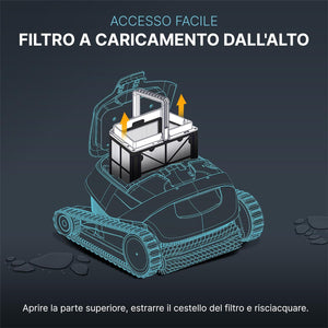 Cestello filtrante 50 micron per robot piscina Maytronics Dolphin, caricamento dall'alto.