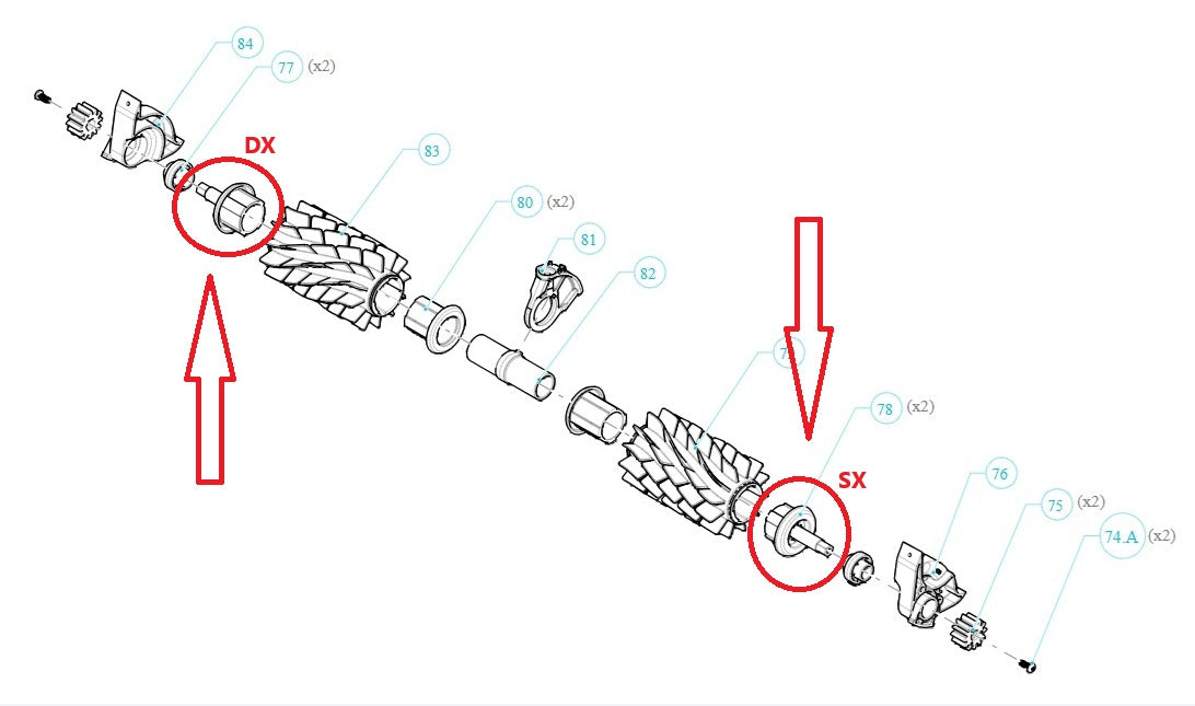 Adattatore Cieco Destro / Sinistro Spazzola Anteriore Attiva Robot Piscina Maytronics Dolphin Poolstyle 30 - 35 – 35i - 40 - 50 / SL 200 - 300i / SX 30 - 40 / Mr 30 - 40 / SM 30 - 40 / E 30 – E 35 – E 35I – E 40 – E 50 / S 200 – S 300 / 9983118 - 9983119