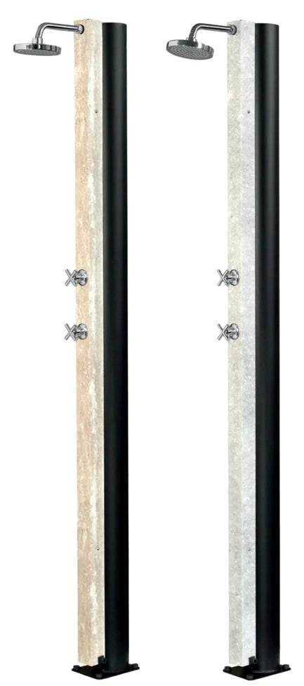 Doccia Solare per Piscina in Alluminio CRM Travertino Navona / Granito - Capienza Lt. 30