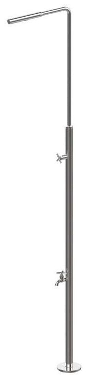 Doccia Piscina in Acciaio Inox AISI 304L Lucido Flexinox Coral ECO con Lavapiedi