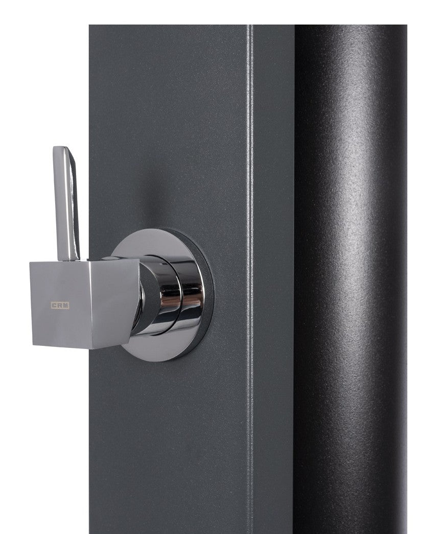Doccia Solare per Piscina in Acciaio Inox AISI 304 CRM WaterMix Black Nera con LavaPiedi & Miscelatore - Capienza Lt. 30