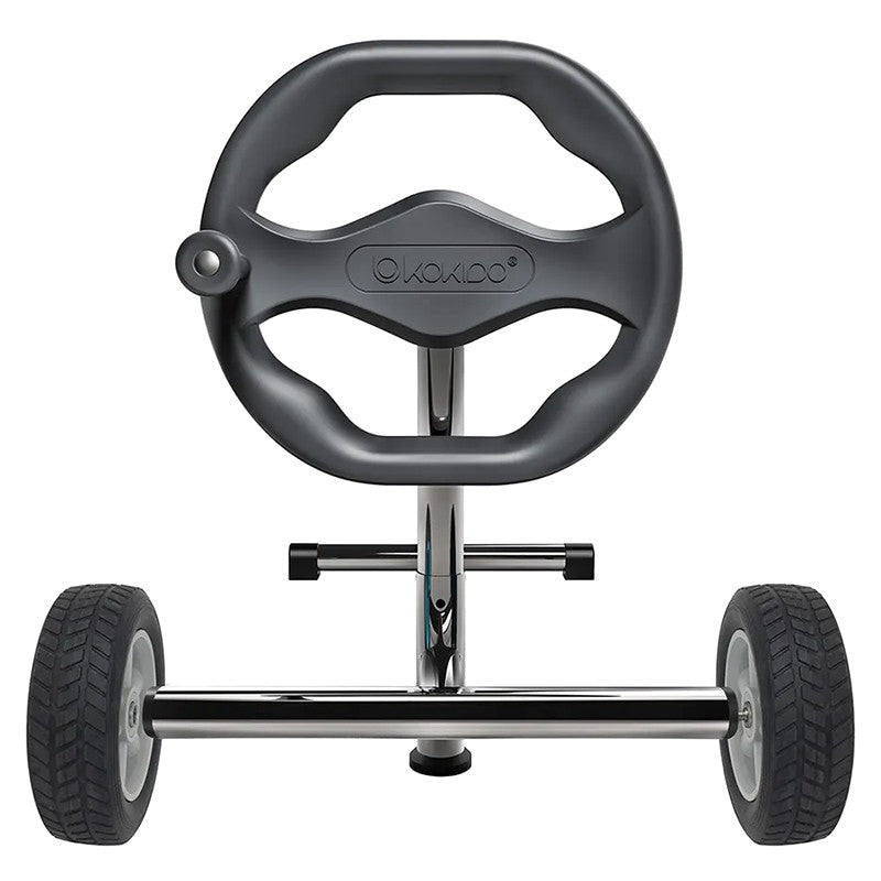 Rullo avvolgitore telescopico Kokido KALU con manovella e ruote per teli piscina fino a 10 metri.