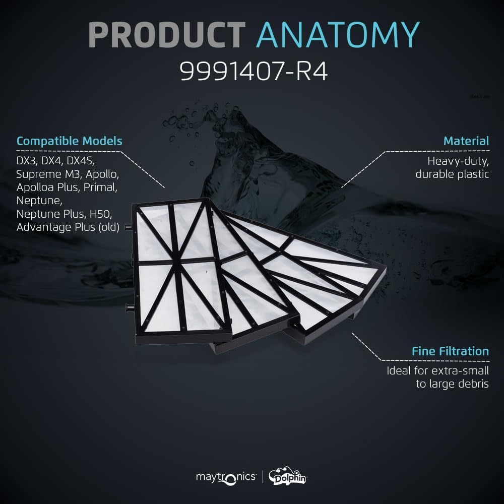 Filtro a trama fine 100 micron per robot piscina, compatibile con vari modelli Maytronics Dolphin.