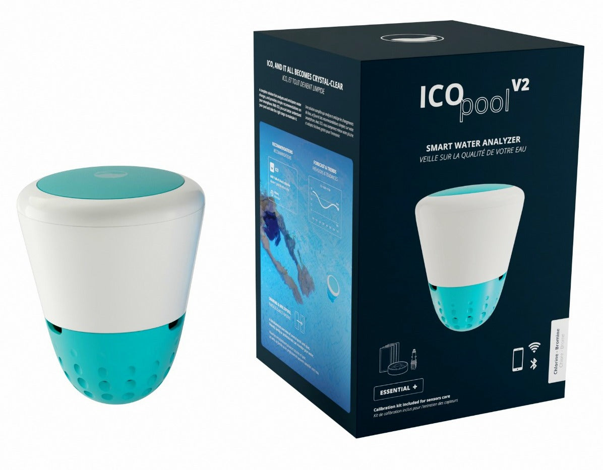 Isolotto Tecnologico Ondilo ICO V2 Essential+ Rilevatore Parametri Ph + Cloro + Bromo o Sale + Temperatura Acqua Piscina Tramite Bluetooth & WiFi - Intelligenza Artificiale - MY2026