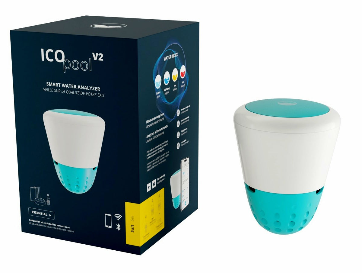 Isolotto Tecnologico Ondilo ICO V2 Essential+ Rilevatore Parametri Ph + Cloro + Bromo o Sale + Temperatura Acqua Piscina Tramite Bluetooth & WiFi - Intelligenza Artificiale - MY2026