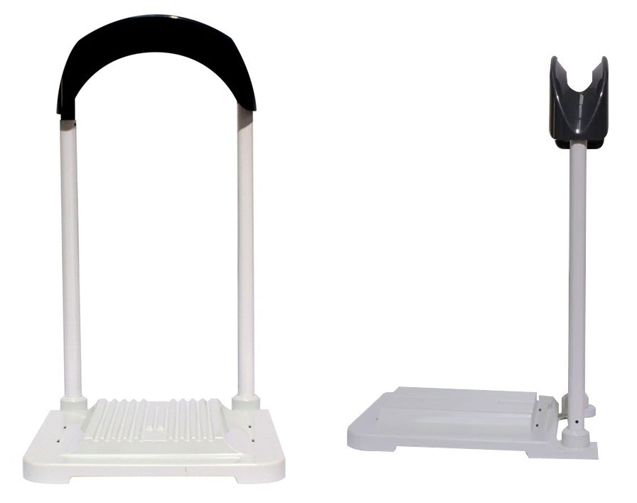 Supporto per robot piscina Dolphin Zenit 15, struttura bianca con dettagli neri, base rigata.