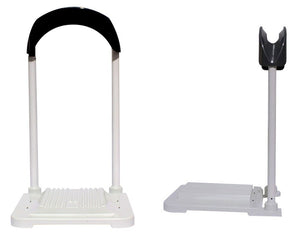 Supporto per robot piscina Dolphin Zenit 15, struttura bianca con dettagli neri, base rigata.