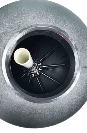 Filtro a sabbia Hayward PowerLine con valvola superiore, vista interna dall'alto.