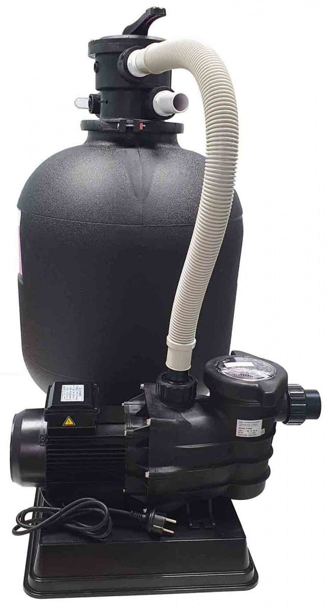 Filtro a sabbia Hayward PowerLine con valvola superiore e tubo flessibile per piscine 10/14 m3/h.