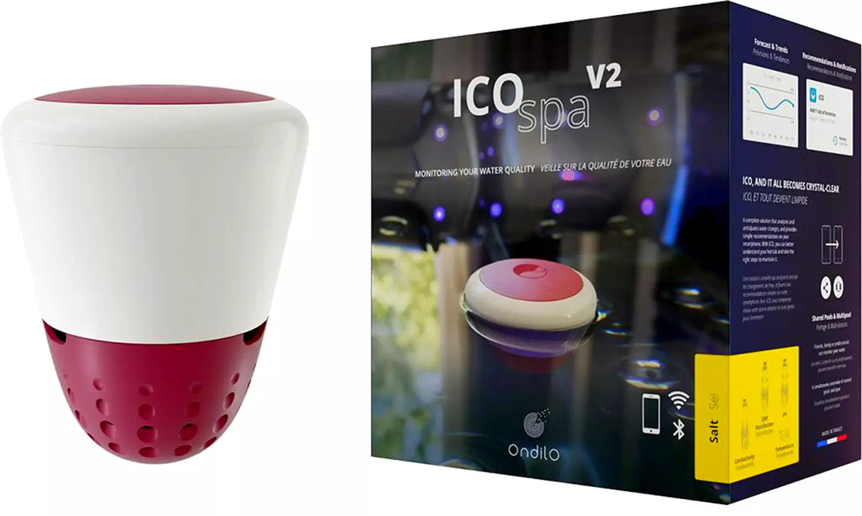 Isolotto Tecnologico Ondilo ICO SPA V2 Essential+ Rilevatore Parametri Ph + Cloro + Bromo o Sale + Temperatura Acqua Idromassaggio & SPA Tramite Bluetooth & WiFi - Intelligenza Artificiale - MY2026