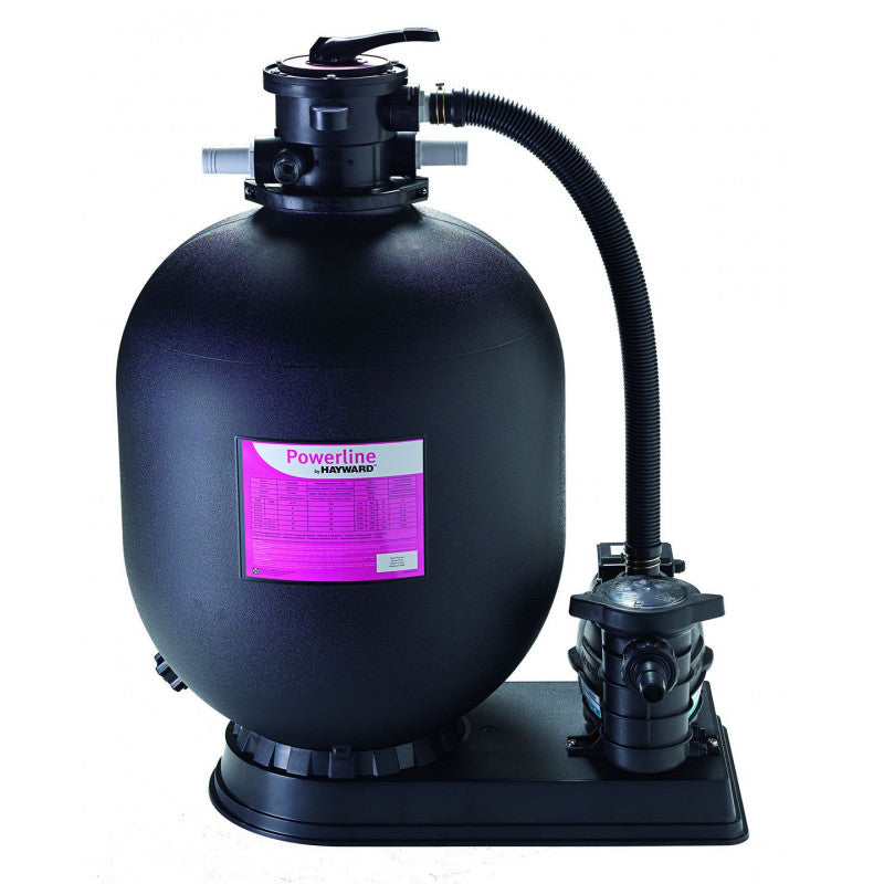 Filtro a sabbia Hayward PowerLine con valvola superiore, capacità 10/14 m3/h, per piscine.