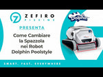 Spazzola PVC Anteriore Attiva su Rullo Robot Piscina Maytronics Dolphin Serie E / S / Z / SX / Mr / SM / Run / SL / Super / Poolstyle / My Zefiro / Wolly / Busatta / Liberty / 61300602-R1 - 9995544-ASSY - 9995551-ASSY