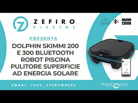 Dolphin Skimmi 200 - Robot Piscina Pulitore Superficie fino a 20 Mt - Bluetooth - Sensori Intelligenti - Alimentato ad Energia Solare - NOVITA'