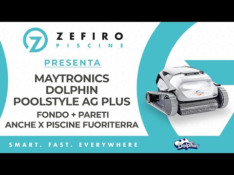 Video Dolphin PoolStyle AG Plus Digital - Robot Elettrico Pulitore per Piscina fino a 10 Mt - FONDO + PARETI  - MY2024