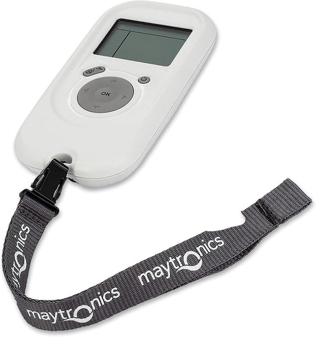 Radiocomando Maytronics PRO con display e pulsanti, cinturino grigio per robot piscina.