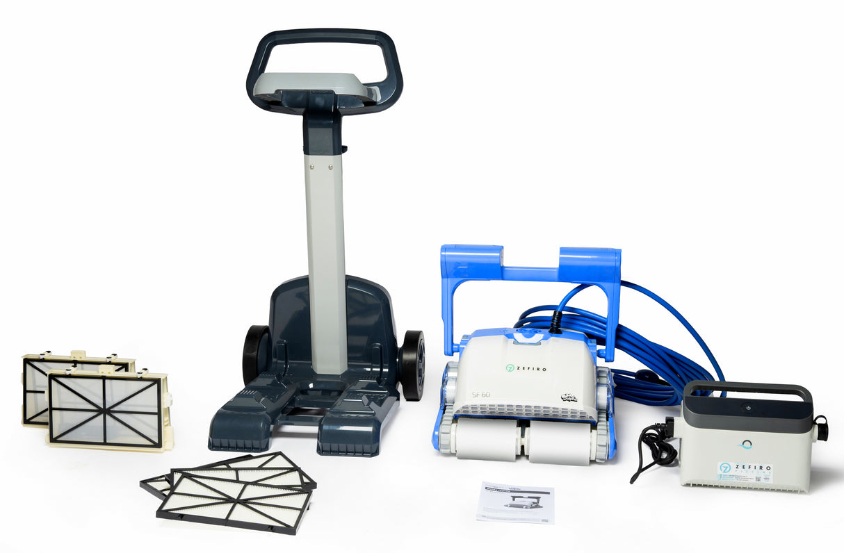 Dolphin ZEFIRO SF60i IoT Wi-Fi Bluetooth Smart Active Timer Gyro Digital - Robot Elettrico Pulitore per Piscina fino a 15 Mt - Rivestimento in Ceramica Cemento Verniciato Vetroresina & PVC con Gradino Perimetrale - APP MyDolphin Plus - MY2026