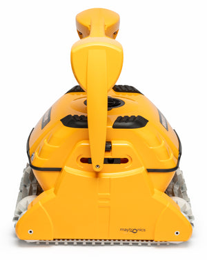 Robot piscina Dolphin Wave 100 Gyro giallo, vista frontale, adatto per piscine fino a 25 metri.