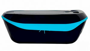 Robot piscina Dolphin Skimmi 300 nero e blu, design compatto, bordo piscina.