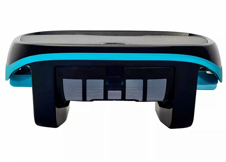 Robot piscina Dolphin Skimmi 300, design nero e blu, adatto per superfici fino a 20 metri.