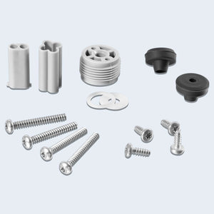 Varie viti e componenti in plastica per robot piscina Hayward, modello RCX50061.