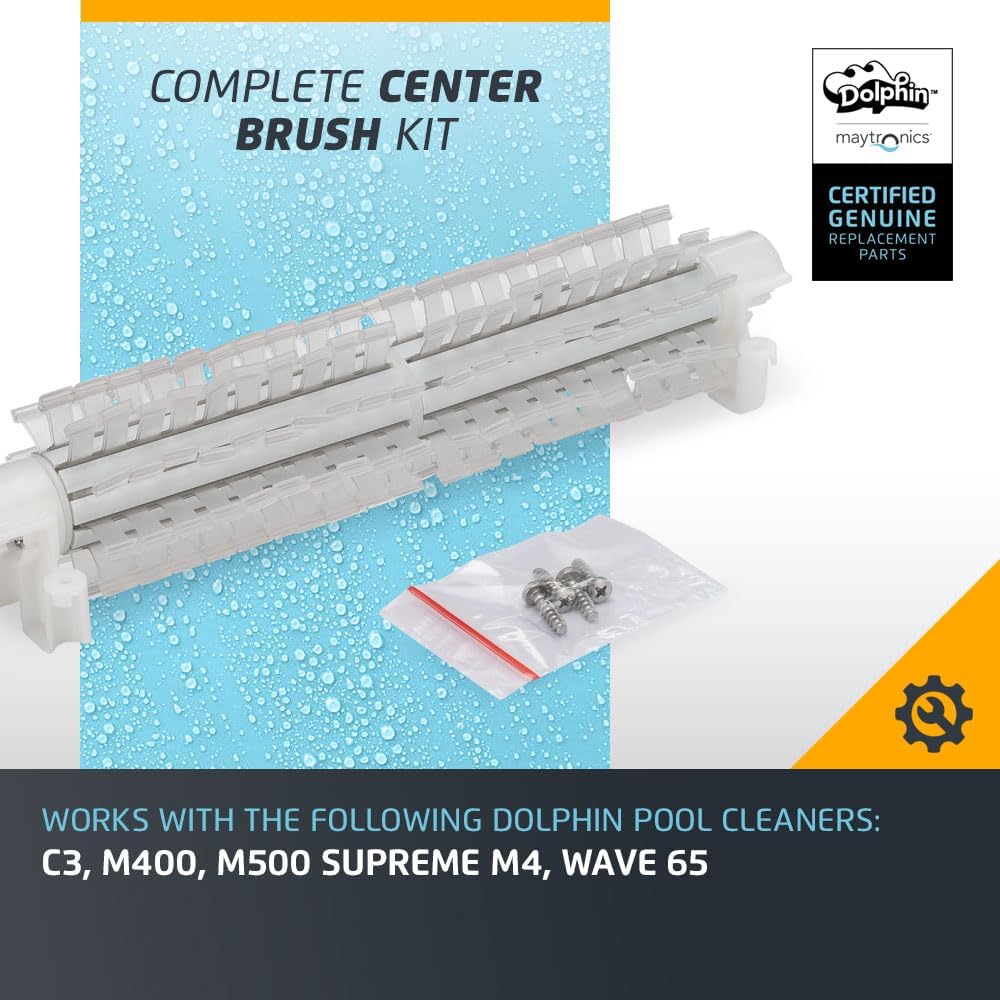 Spazzola centrale di fondo per robot piscina Dolphin, con kit di viti incluse.