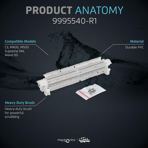 Spazzola centrale di fondo per robot piscina Maytronics, modello 9995540-R1, in PVC resistente.