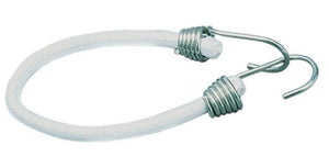 Corda elastica blu/beige con terminali in metallo per copertura piscina, lunghezza 60 cm.